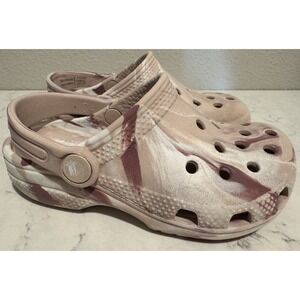 Crocs Classic Clog Pink Marble Slip On C9